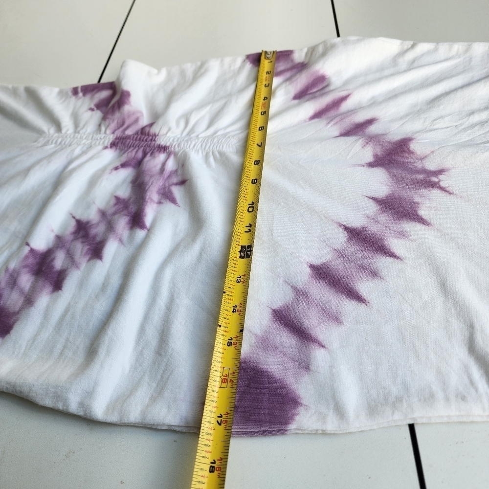 VENUS Women's Tie Dye Ruched Lounge Dress White & Purple Cotton Blend XS - Picture 12 of 16